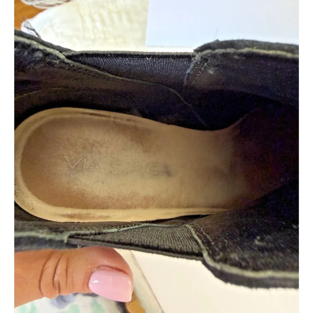 Via Spiga Women's Kenzie Black Suede Wedge Bootie Sz 7M